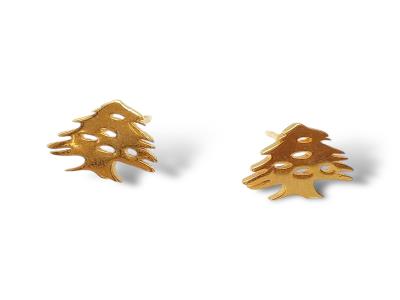 Gold Plated Cedar Earrings